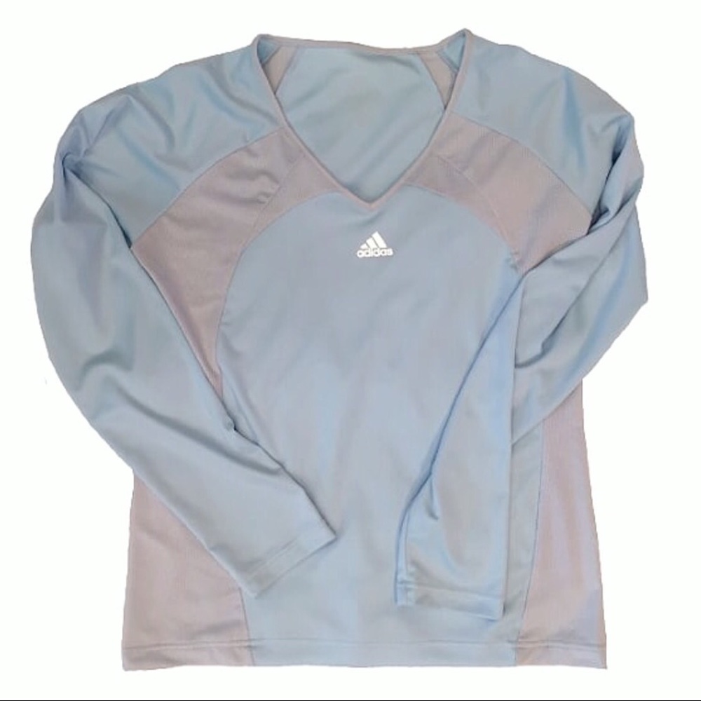 Adidas baby blue long sleeve top-Sz Med.-EUC
